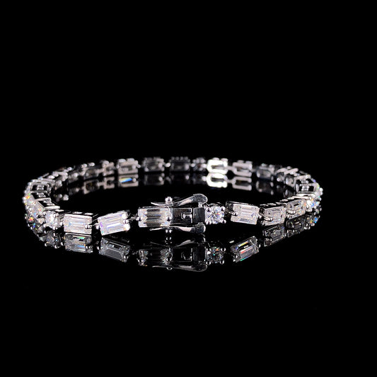 THE BAGUETTE X ROUND TENNIS BRACELET