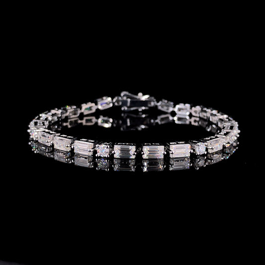THE BAGUETTE X ROUND TENNIS BRACELET